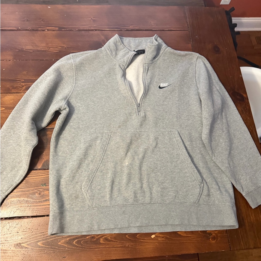 Nike Men's Gray Quarter Zip Sweater